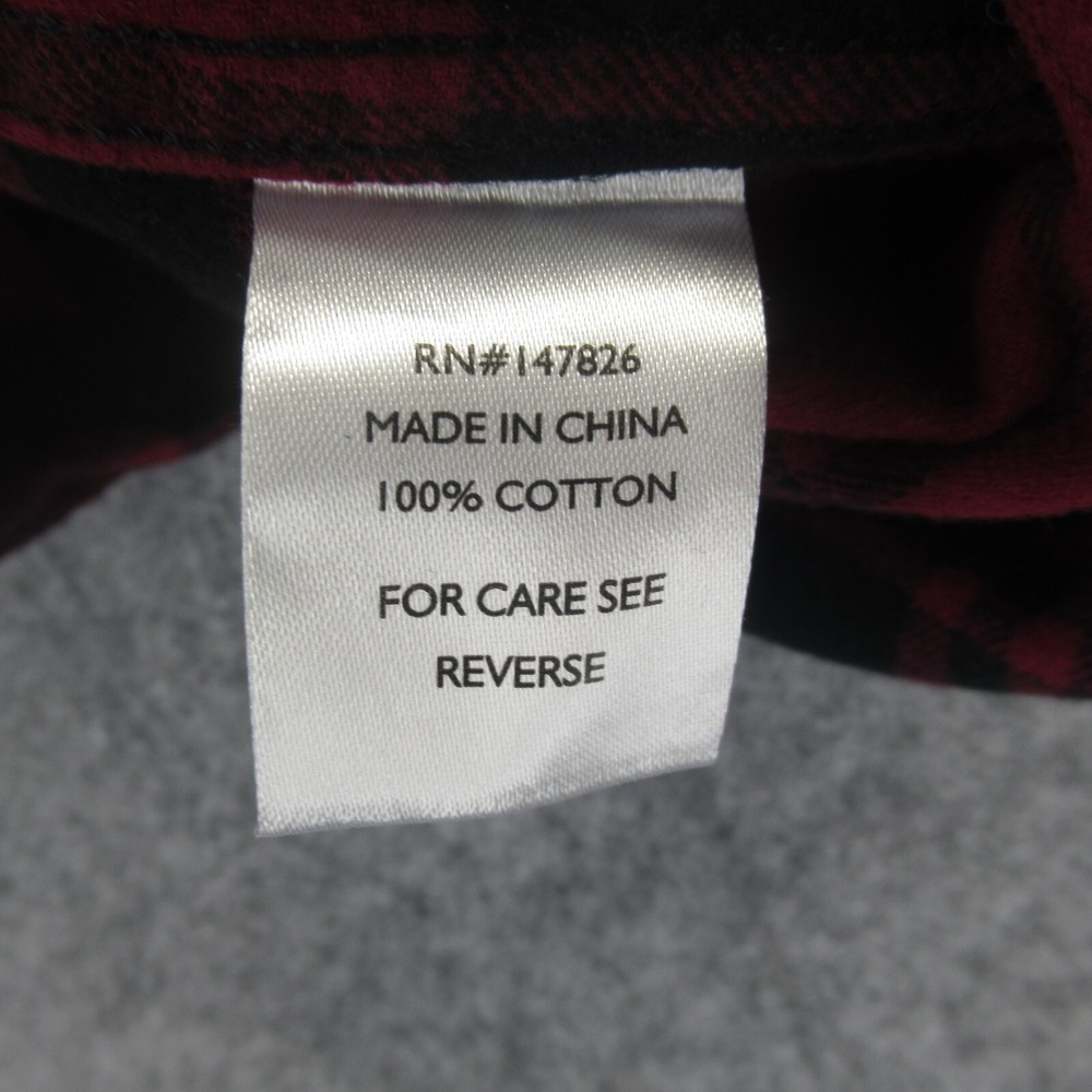 Five Brother‎ Womens Flannel Shirt XS Red Plaid Collared Up Long Sleeve Pullover - Picture 3 of 8